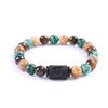 Twelve Constellation Elastic Bracelet Men Tigereye Couple Beaded
