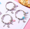 Feather Tower Adjustable Bracelet Crystal DIY Stainless Steel Bracelet National Wind Key Beaded Bracelet Women