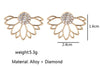 Lotus-shaped diamond-studded pierced earrings