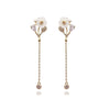 Silver Needle Shell Flower Earring Tassel Eardrop Korean Temperament Pearl Earring Female