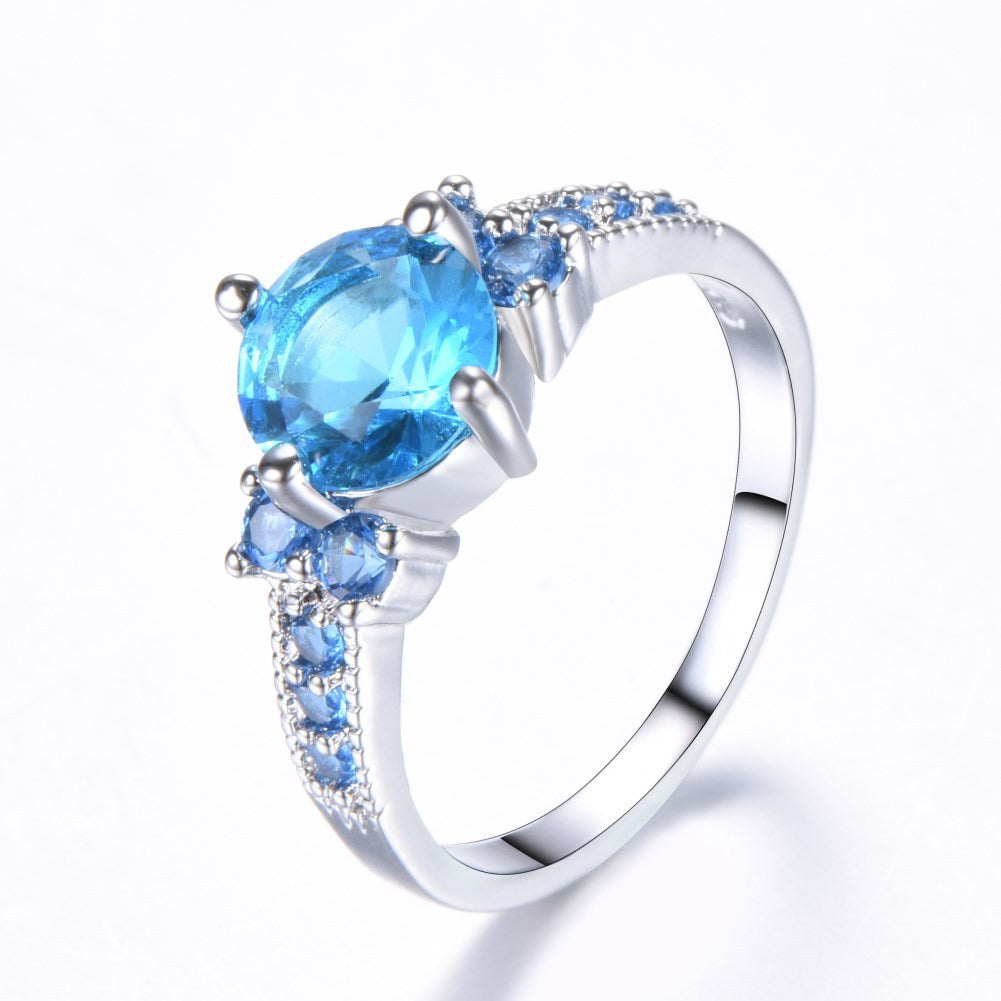 Ring Retro Female Japanese And Korean Purple Zircon Ring Diamond Ring