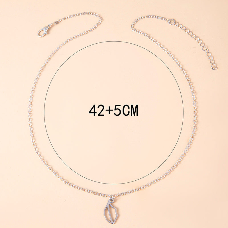 Creative Lips Pendant Necklace Silver Stainless Steel Necklaces Chokers