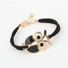 Leather rope color owl bracelet