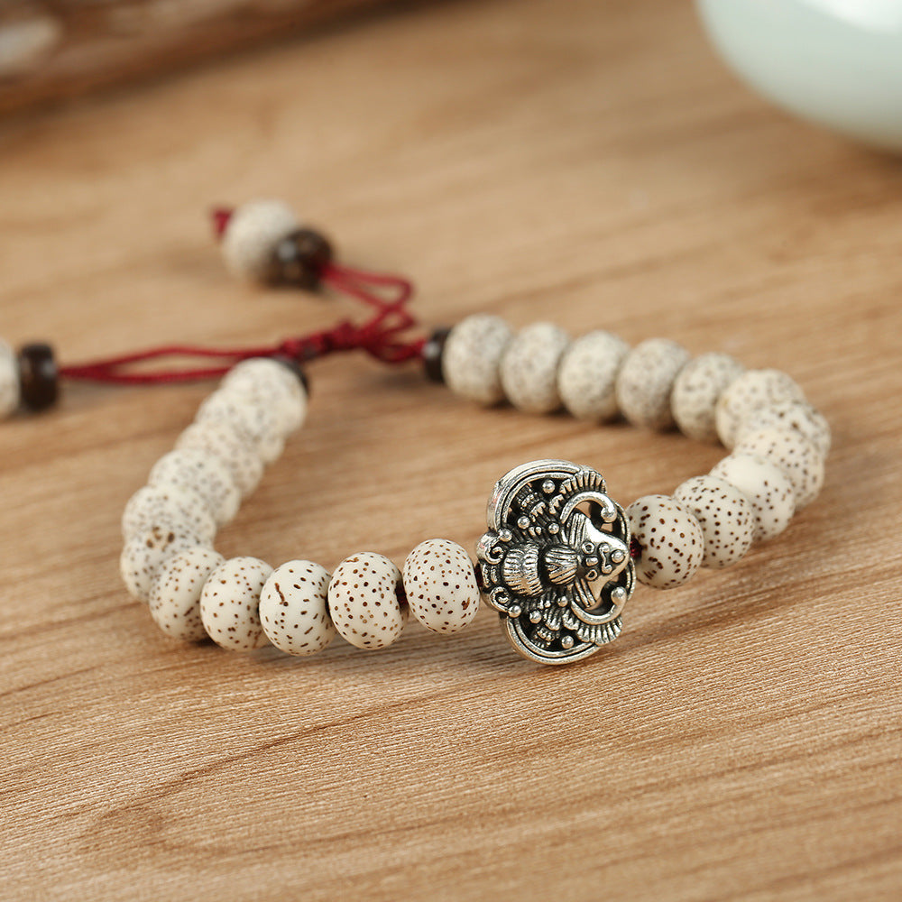 Hand Woven Xingyue Bodhi Beads Copper Bat Coconut Shell Bracelet