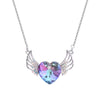 S925 silver angel wings heart necklace