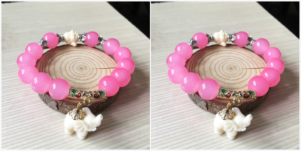 Frosted Crystal Bracelet Cute Little Elephant Bracelet Bracelet