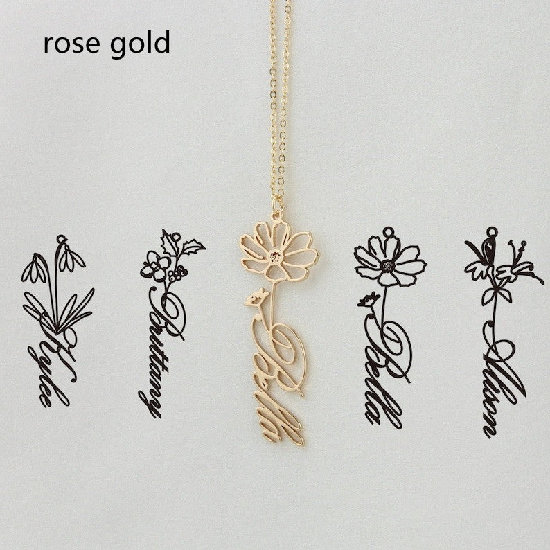 December Constellation Necklace Flower Name Necklace Customization