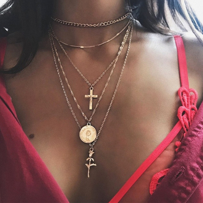 Multilayer Pearl Butterfly Necklace Multilayer Necklace Lady