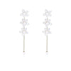 White Flower Tassel Earrings Fairy