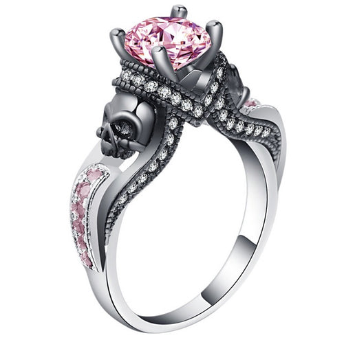 Hainon Women's Skull Ring European and American Punk style Motor Biker Men Party Ring Birthday stone skull men's jewelry Rings