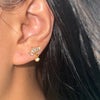 Micro-inlaid White Zircon Crown Lotus Earrings