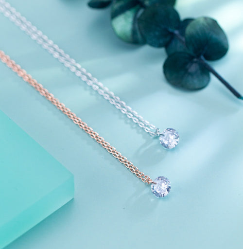 Single diamond necklace