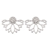 Hollow lotus shape full diamond earrings