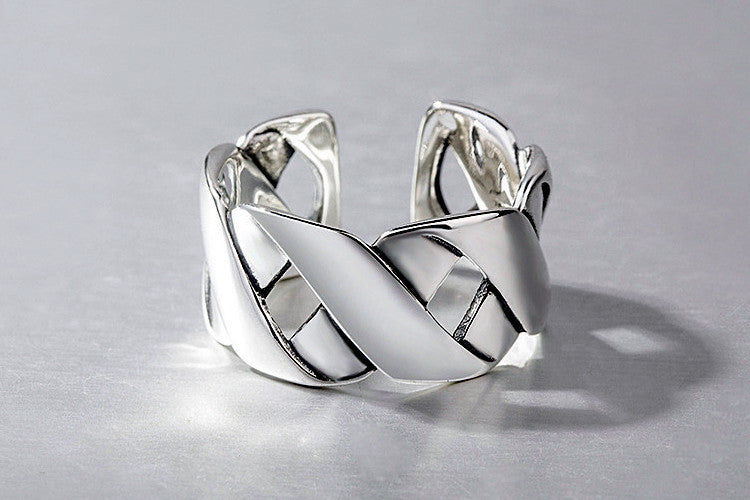 Woven Ring Glossy Wide Face XX Ring Ring