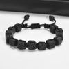 Square Square Volcanic Rock Braided Bracelets Adjustable