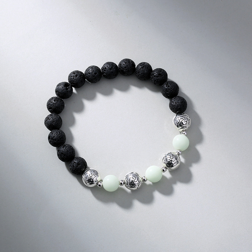 Black Volcanic Stone Bracelet Luminous Bead Bracelet