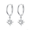 White gold-plated earrings