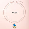 Fashion Aurora Mountains Starry Glass Necklace Silver Teardrop Pendant Necklaces For Women Girls Aesthetic Jewelry