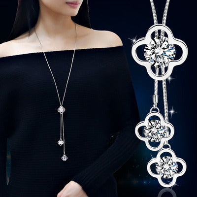 New necklace pearl swan sweater chain