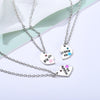 ThreeHeart-shaped Necklace Alloy Pendant Stitching Necklace Letters
