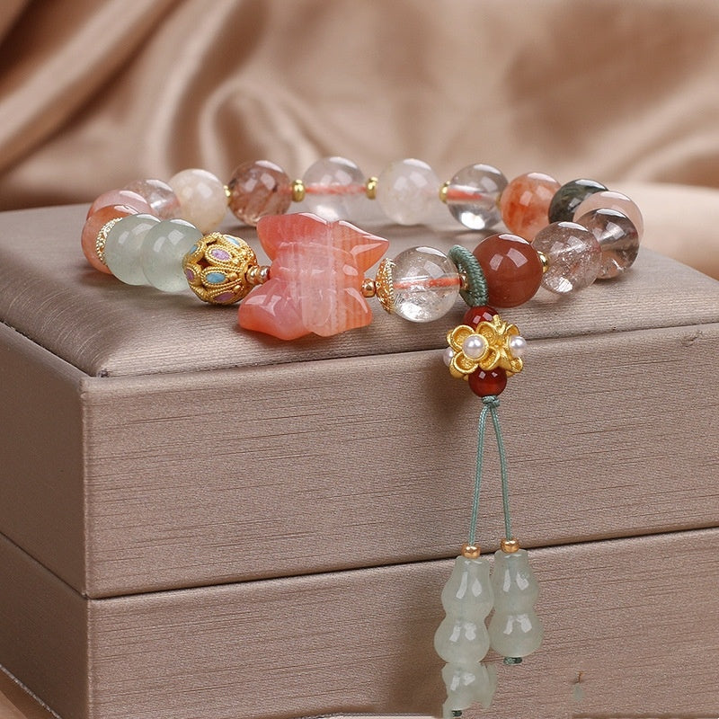 Ethnic Style Natural Color Hair Crystal Bracelet
