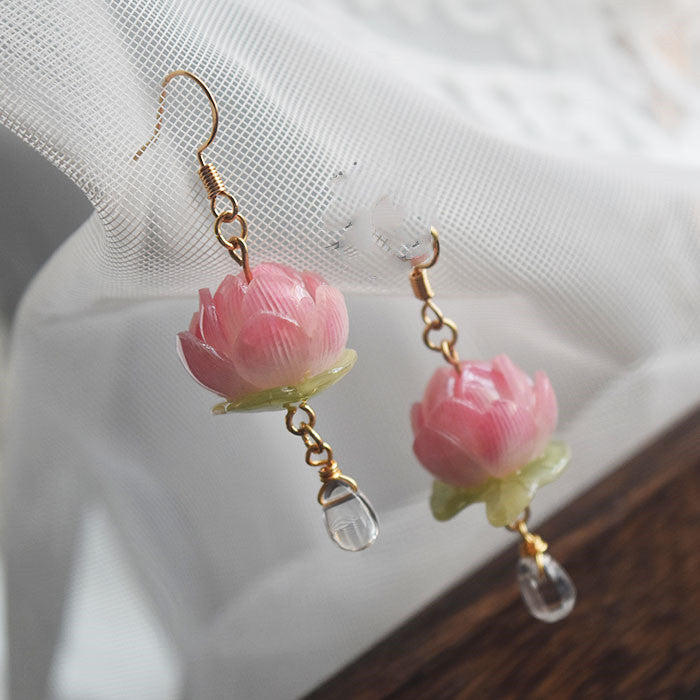 Women's Fashion Simple Lotus Shape Earrings