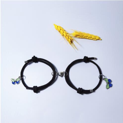 Colorful Butterfly Love Magnets Attracting Couple Bracelets