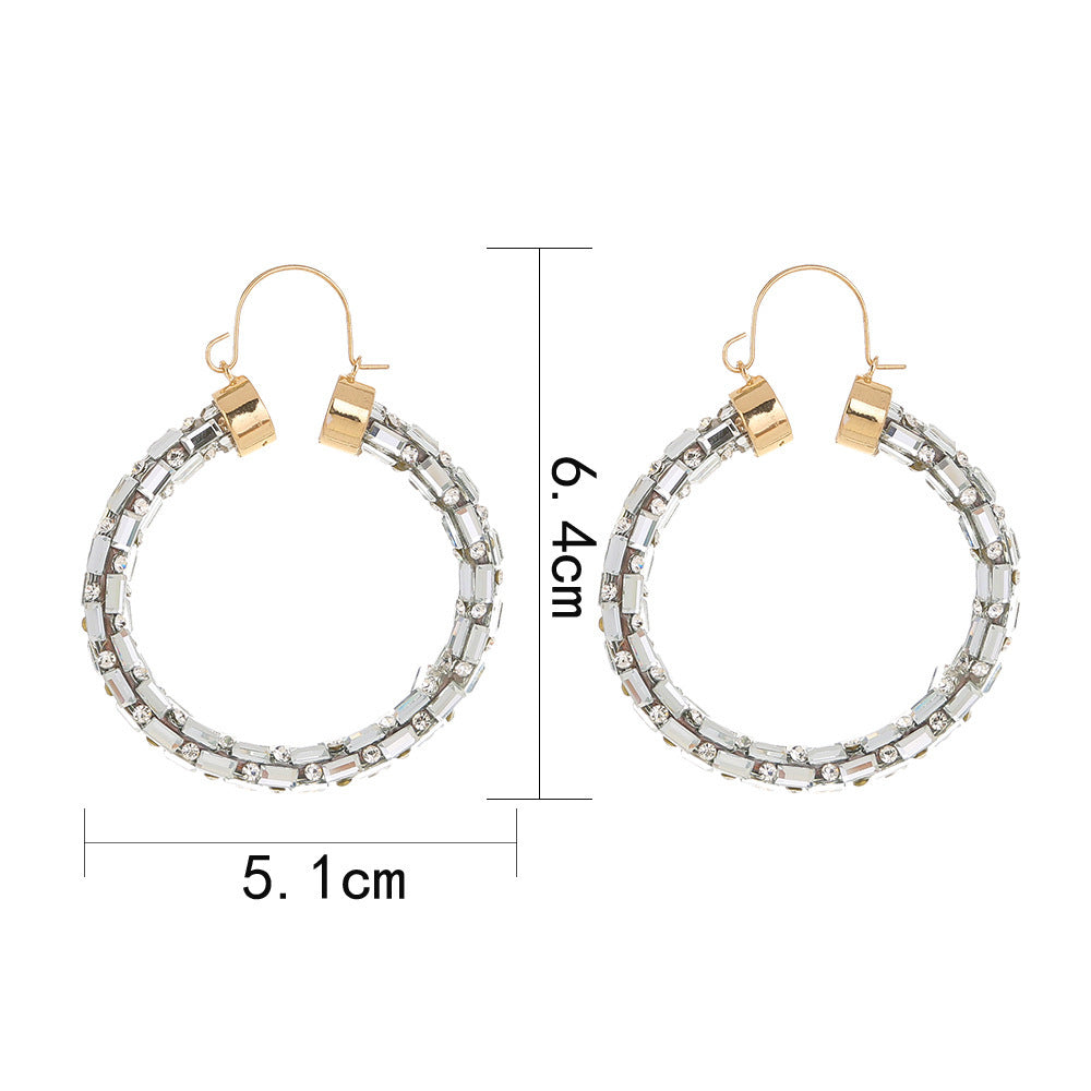 Exaggerated Trend, Thin Ear Hoop Hoop Earrings, Multi-color Combination Set Earrings