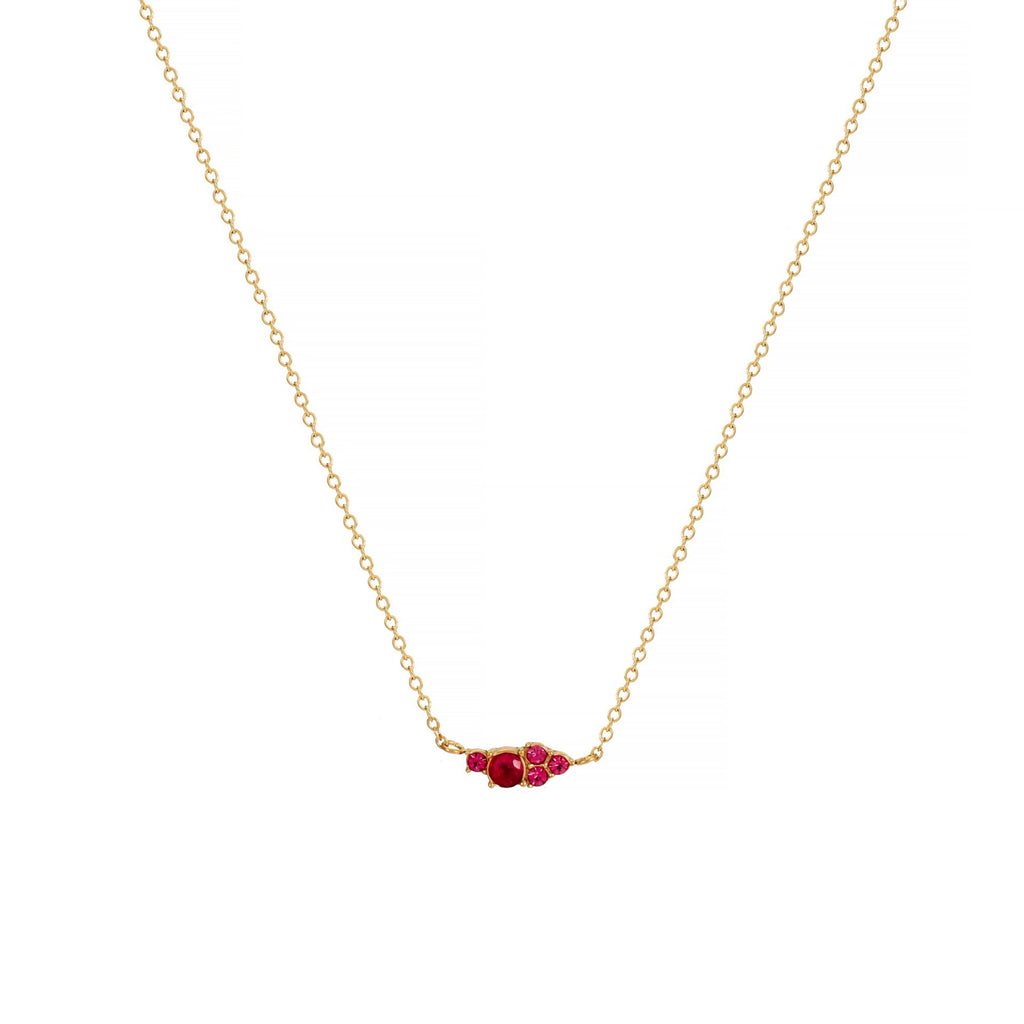 Twelve Birthstone Necklace Women's Simple Color Gem Necklace