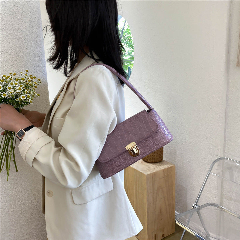 New Trendy Korean Style All-match Stone Pattern Fashion Shoulder Underarm Bag