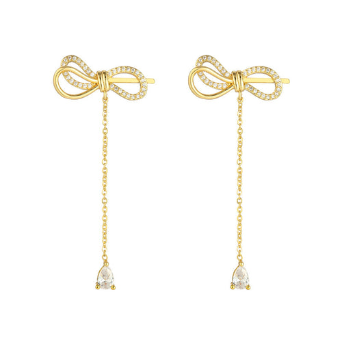 Bow tassel earrings