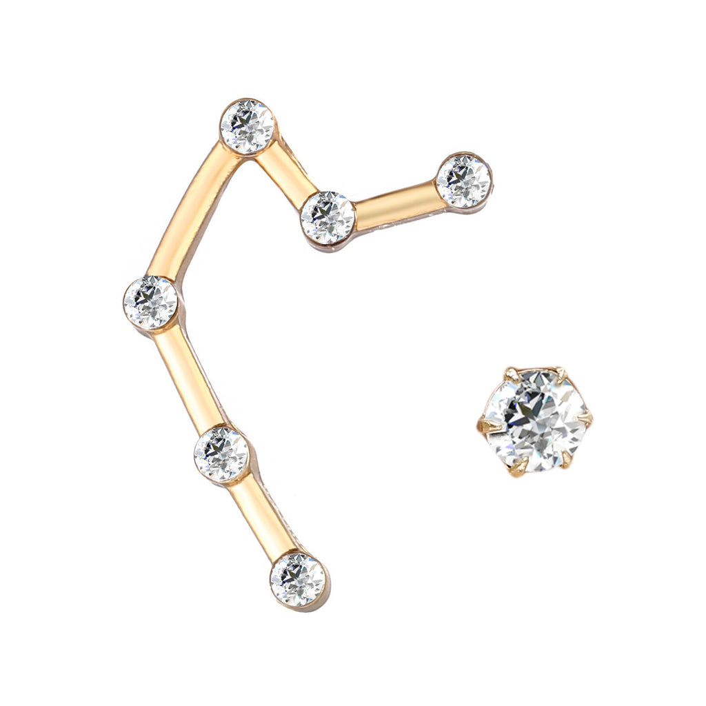 Retro creative new fashion twelve constellation stud earrings