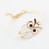 Leather rope color owl bracelet