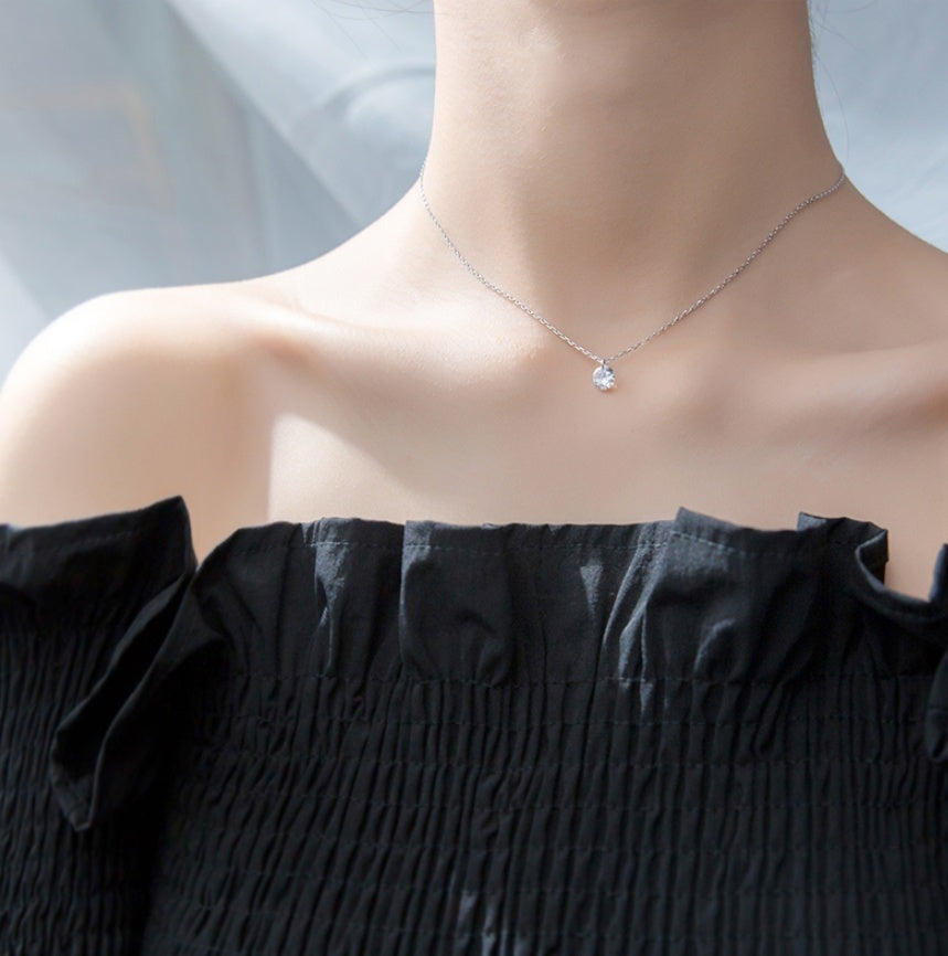 Single diamond necklace
