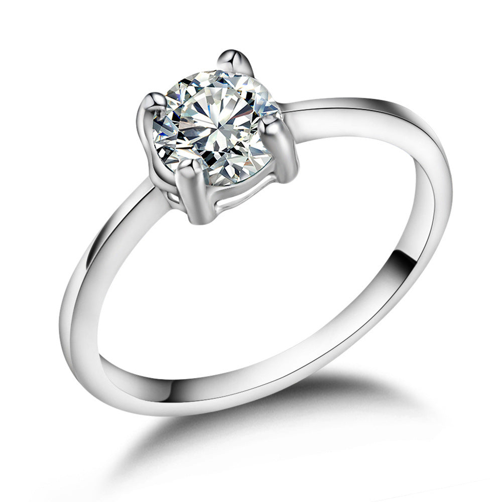 Zircon couple engagement ring set ring