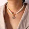 Multilayer Pearl Butterfly Necklace Multilayer Necklace Lady