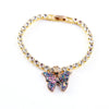 Color Sequin Butterfly Bracelet Metal Flash Diamond Thick Chain Bracelet