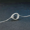 Natural black sapphire and white gold bracelet