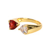Zircon Ring Asymmetrical Opening Ring Personality