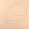 Turquoise Multilayer Necklace Metal Moon Pendant Necklace