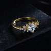 14k gold engagement tail ring ring