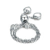 Silver Plated Simple Heart Lace-up Bracelets