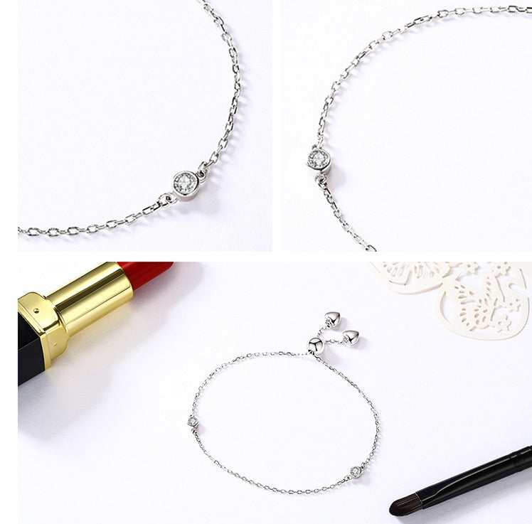 Silver Plated Simple Heart Lace-up Bracelets