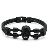 Neutral Men's Skull Black Buttons Leather Bracelet