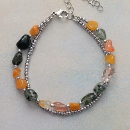 Pearl Bracelet Statement Handmade Quartz Seed Beads