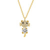 Cat Diamond Pendant Necklace Female Clavicle Chain