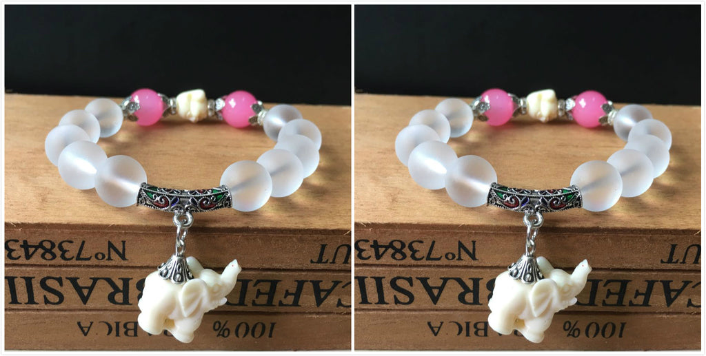 Frosted Crystal Bracelet Cute Little Elephant Bracelet Bracelet