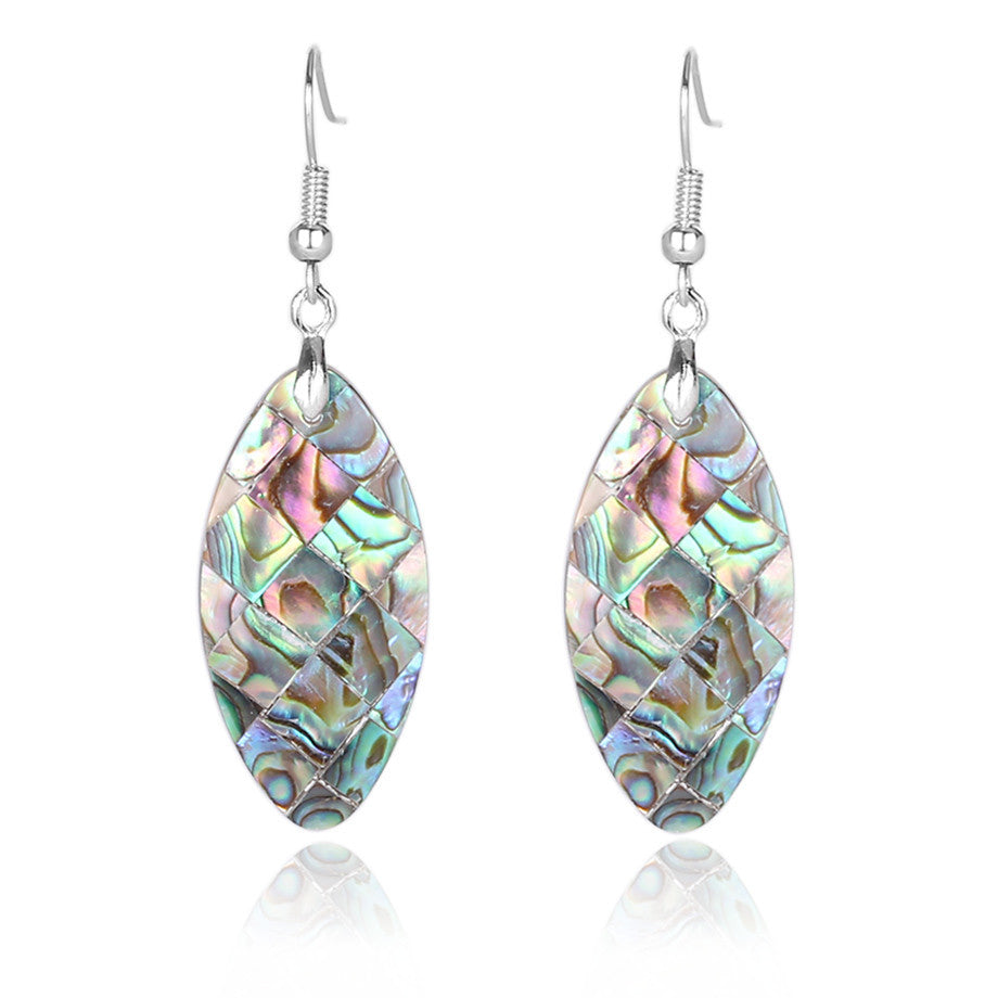 Shell earrings white copper plated K earrings