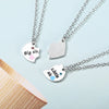 ThreeHeart-shaped Necklace Alloy Pendant Stitching Necklace Letters