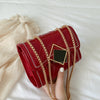 Lingge Chain Small Bag Western Patent Leather Shoulder Messenger Bag